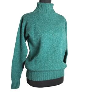 VTG Westaway & Westaway Women Sz S Emerald Green All Shetland Wool Cozy Scotland